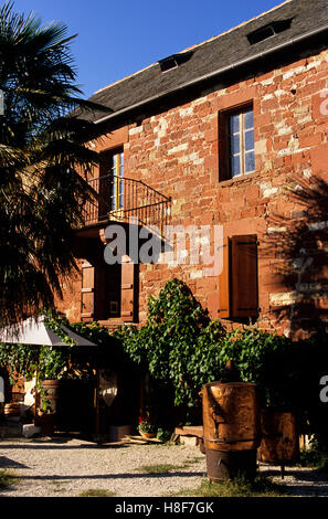 Casa a Collonges la Rouge village, Corrèze, Francia, Europa Foto Stock