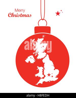 Buon Natale mappa Regno Unito Illustrazione Vettoriale