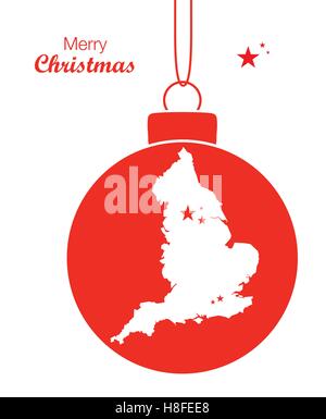 Buon Natale Mappa Inghilterra Illustrazione Vettoriale