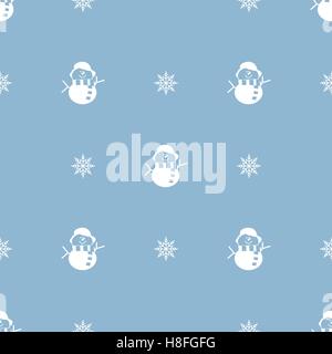 Natale seamless pattern. Gli sfondi di Natale raccolta di texture per vacanze a stagione. Utilizzare per il confezionamento, nuovo anno carte, brochure e volantini. Stampa su magliette e altri materiali. Pupazzo di neve. Vettore. Illustrazione Vettoriale