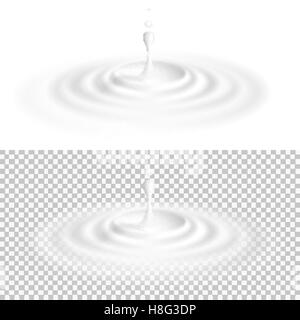 Bianco goccia di liquido con la superficie di ripple. EPS 10 Illustrazione Vettoriale