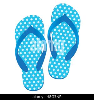 Pantofola, flip flip-flop, flop piede, spiaggia, decorativi, design, modificabile, elemento, moda, divertimento, icona, illustrazione, isolato Illustrazione Vettoriale