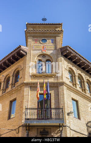 Il vecchio ufficio postale nel centro storico di Huesca, Spagna Foto Stock