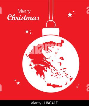 Buon Natale mappa della Grecia Illustrazione Vettoriale
