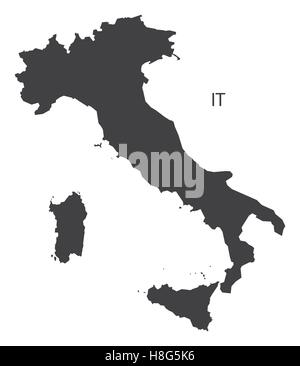 Italia Mappa black edition Illustrazione Vettoriale