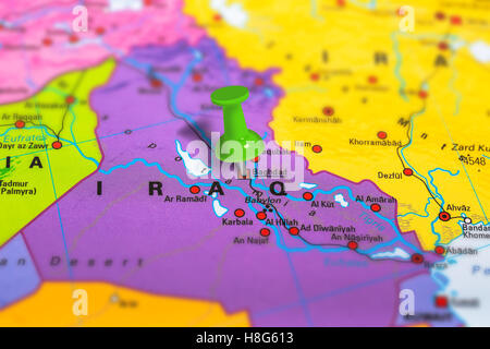 Baghdad Iraq mappa Foto Stock