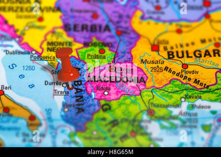 Albania Tirana mappa Foto Stock