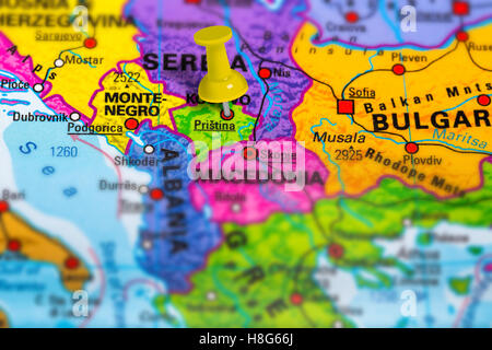 Pristina Kosovo mappa Foto Stock