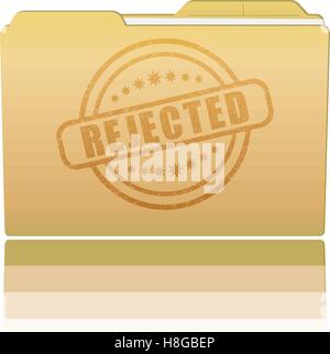 Illustrazione Vettoriale. Cartella con "respinto" timbro danneggiato Illustrazione Vettoriale