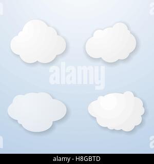 Set di nuvole di carta. Illustrazione Vettoriale Eps 10 Illustrazione Vettoriale