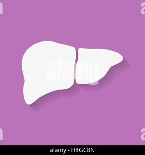 Icona del fegato umano. Appartamento in stile icona vettore Illustrazione Vettoriale