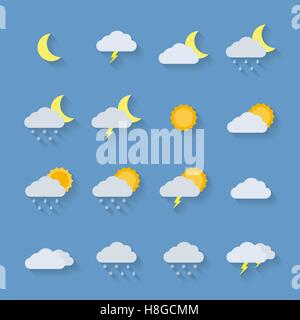 Meteo icon set. Illustrazione Vettoriale