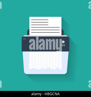 Icona della carta frantumazione. Uno stile piatto Illustrazione Vettoriale