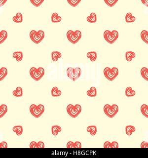 Modello senza giunture dal cuore. Grunge, disegnati a mano stile Illustrazione Vettoriale