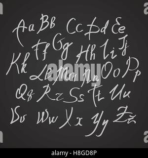 Scritto a mano o disegnati a mano lettere, lettere di script. Calligraphy lettere. Illustrazione Vettoriale