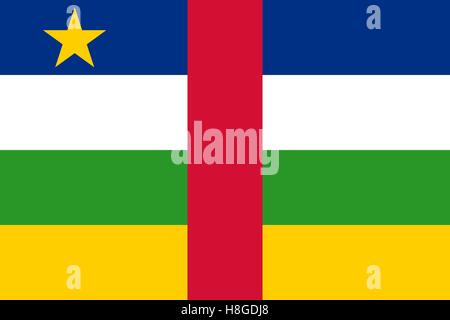 Bandiera della Repubblica Centrafricana Illustrazione Vettoriale
