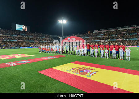 Granada, Spagna. 12 Novembre, 2016. Qualificazioni europee russo World Cup 2018 tra la Spagna vs Macedonia in los Carmenes Stadium. Credito: ABEL F. ROS/Alamy Live News Foto Stock