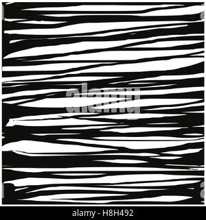 Il liquido organico striscia nera modello di linee su bianco Illustrazione Vettoriale