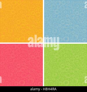 Irregolari cerchi concentrici pattern impostato in diversi colori Illustrazione Vettoriale