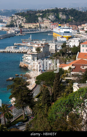 Frankreich, Cote d Azur, Nizza, Blick auf den Hafen Foto Stock