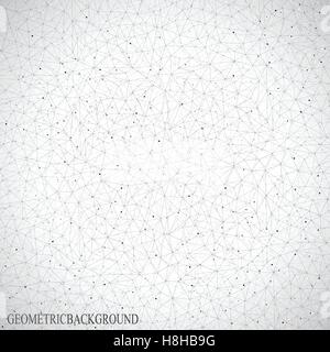 Astratta geometrica sfondo con linee collegate e punti per il vostro design. Illustrazione Vettoriale Illustrazione Vettoriale