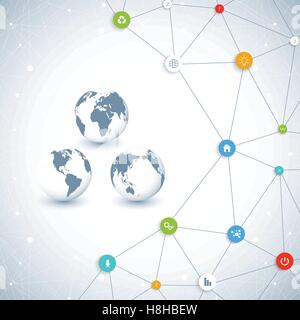 Infografico moderno modello di rete con posto per il vostro testo. Può essere utilizzato nel flusso di lavoro di layout, schema grafico,, il numero delle opzioni, web design. Illustrazione Vettoriale Illustrazione Vettoriale