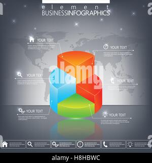 Moderno vettore 3d una infografica modello . Può essere utilizzato nel flusso di lavoro di layout, schema grafico,, il numero delle opzioni, web design Illustrazione Vettoriale