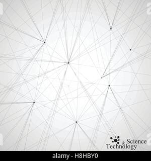 Grafica di sfondo grigio . Linee collegate con punti. Illustrazione Vettoriale Illustrazione Vettoriale