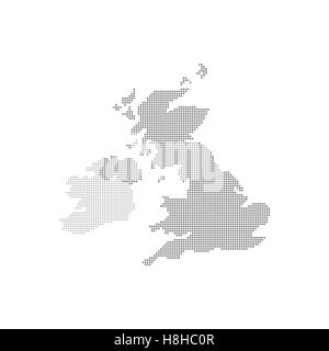 Mappa dei grigi Regno Unito nel Dot . Illustrazione Vettoriale Illustrazione Vettoriale
