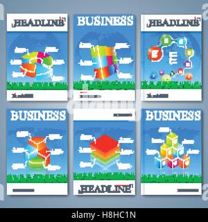 Moderno vettore serie di brochure, rivista, flyer, opuscolo di copertura o report in formato A4. Business Design Illustrazione Vettoriale