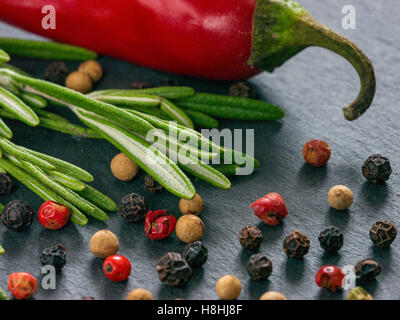 Erbe e spezie vista superiore Foto Stock