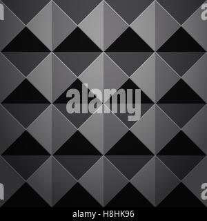 Abstract 3d geometrica scuro dello sfondo. Semplice pulire lo sfondo scuro texture. Vettore 3D Interni del pannello di parete di pattern. Illustrazione Vettoriale