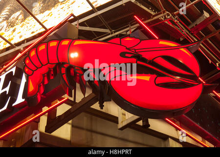 Red Lobster ristorante Times Square di New York City, Stati Uniti d'America. Foto Stock