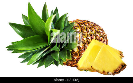 Ananas isolati su sfondo bianco Foto Stock