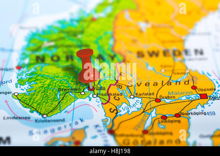 Mappa Norvegia Oslo Foto Stock