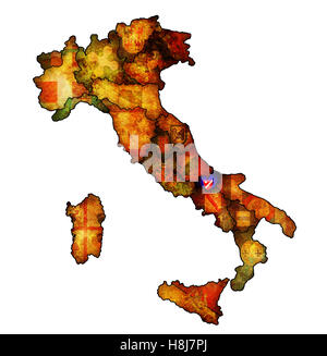 Regione Molise sulla somministrazione di mappa di Italia con bandiere Foto Stock