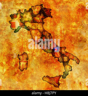 Regione Molise sulla somministrazione di mappa di Italia con bandiere Foto Stock