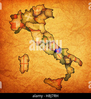 Regione Molise sulla somministrazione di mappa di Italia con bandiere Foto Stock