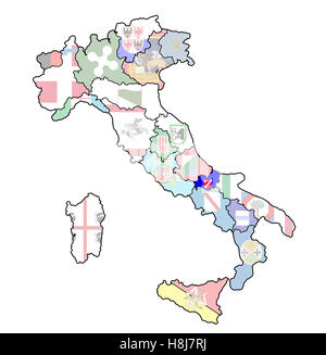 Regione Molise sulla somministrazione di mappa di Italia con bandiere Foto Stock