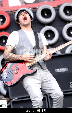 Fall Out Boy in esecuzione al Live Earth New York al Giants Stadium di New Jersey il 7 luglio 2007. © David Atlas / MediaPunch Foto Stock