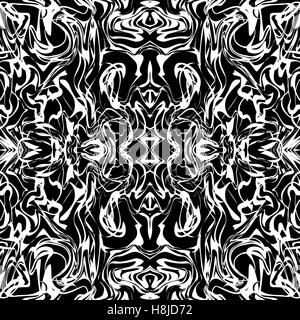 Arte astratta web irregolari di marmo modello di stampa in bianco e nero. Modello senza giunture. Vettore. Illustrazione Vettoriale