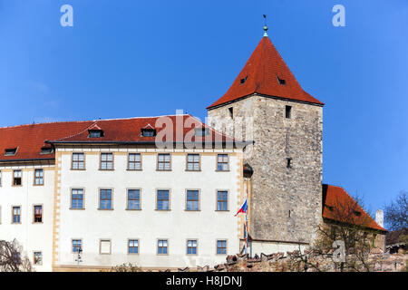 Il Castello di Praga, la Torre Nera, Praga, Repubblica Ceca Foto Stock