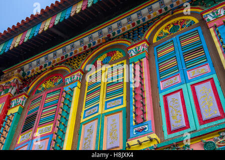 Patrimonio colorati Villa, la residenza di Tan Teng Niah, Little India, Singapore, Sud-est asiatico, in Asia Foto Stock