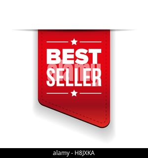 Best Seller red ribbon vettore Illustrazione Vettoriale
