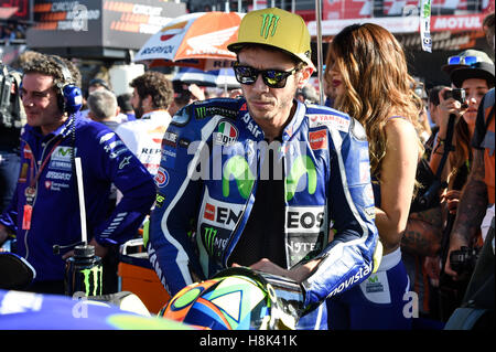 Valencia, Spagna. Xiii Nov, 2016. Valentino Rossi al circuito Ricardo Tormo. © Gaetano Piazzolla/Pacific Press/Alamy Live News Foto Stock