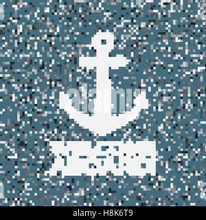 Design nautico. Sailor emblema del vettore. Etichetta di ancoraggio e print design con simbolo di ancoraggio, tipografia badge. Disegno a mano stile ruvida. T-shirt Stampa. Web design icona. Il Badge Applique etichetta, segno. Illustrazione Vettoriale