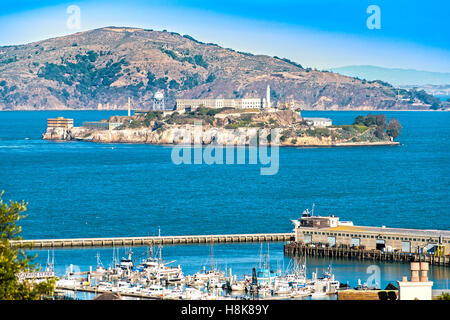 Isola di Alcatraz a San Francisco, California, Stati Uniti d'America. Foto Stock