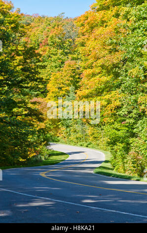 I colori autunnali nei pressi di Ottawa River Valley in giornata soleggiata Foto Stock