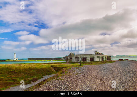 Hurst Point Lighthouse è situato a Hurst punto nella contea inglese di Hampshire, Foto Stock