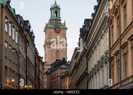 Stoccolma, Svezia - Storkyrkan, la chiesa più antica di Gamla Stan. Altrimenti chiamata la città vecchia, è uno dei più grandi e BES Foto Stock